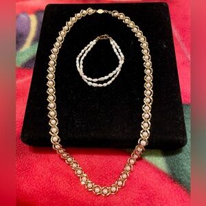 Napier Gold and Pearl Necklace Set